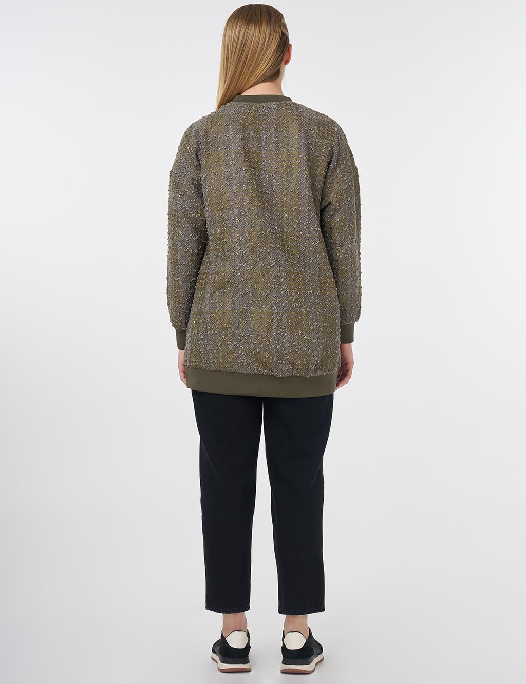 Plaid Pattern Sweatshirt Green