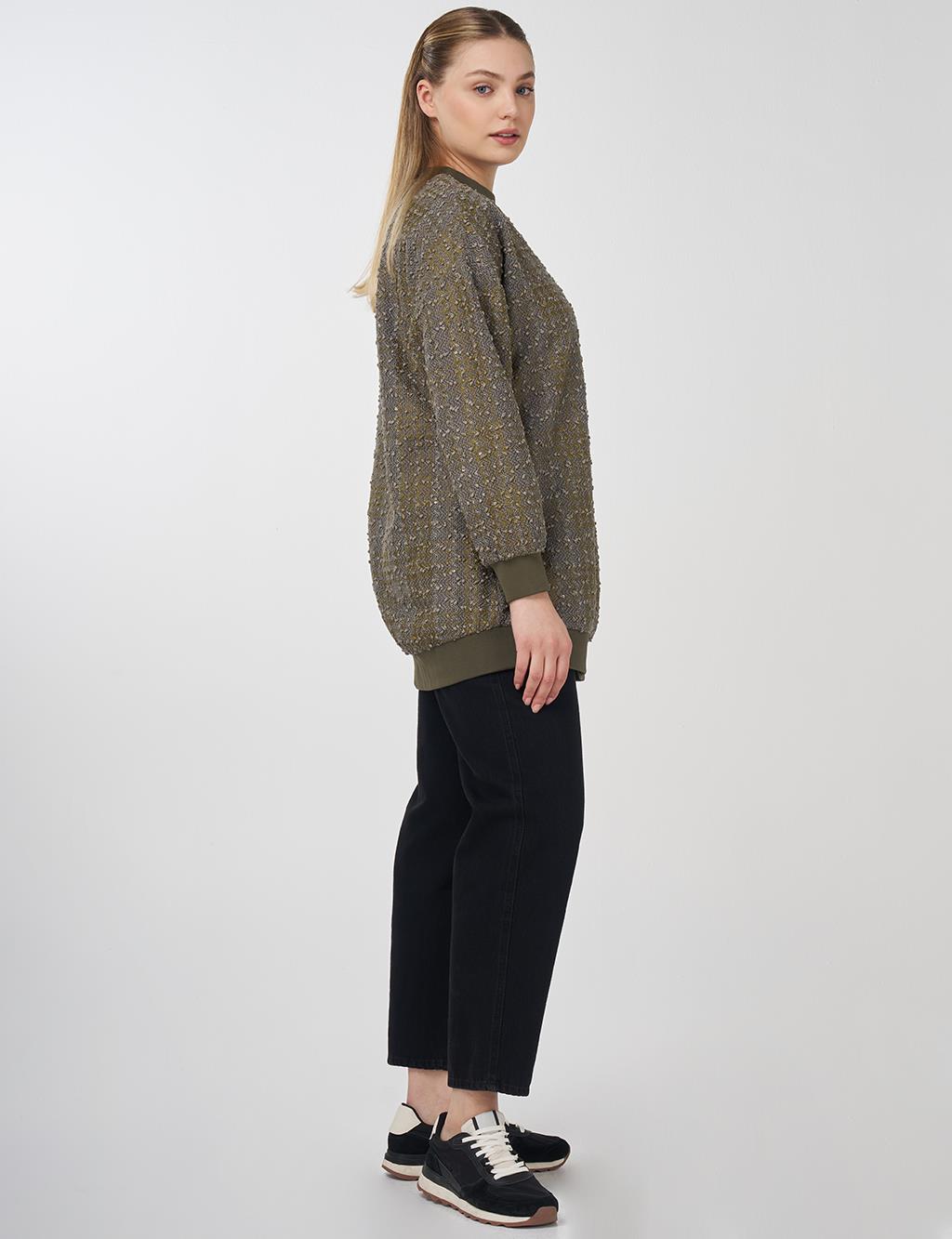 Plaid Pattern Sweatshirt Green