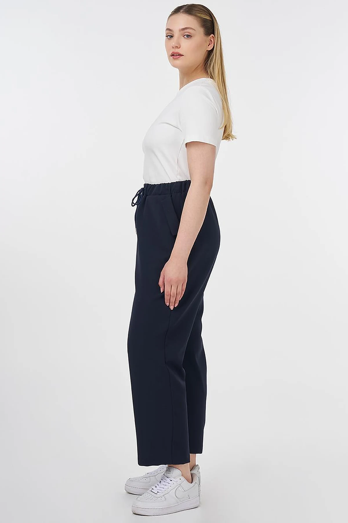 Relaxed Fit Pants with Pocket Detail Dark Navy