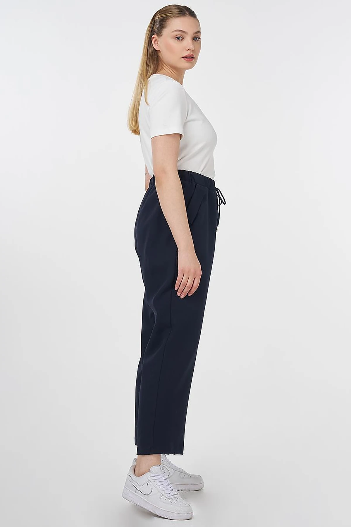 Relaxed Fit Pants with Pocket Detail Dark Navy