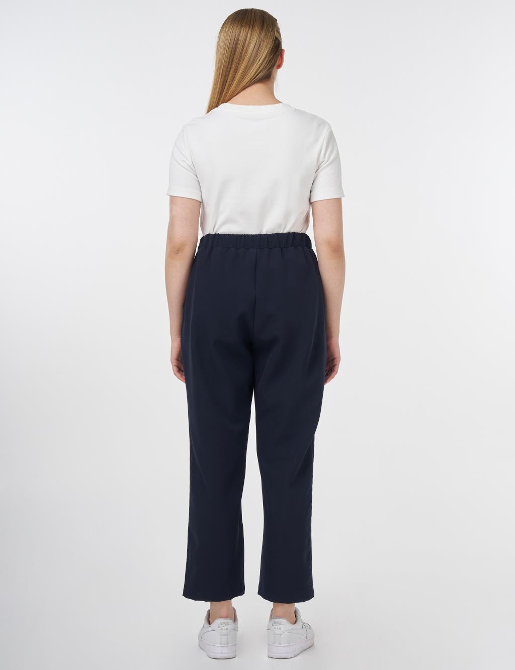 Relaxed Fit Pants with Pocket Detail Dark Navy