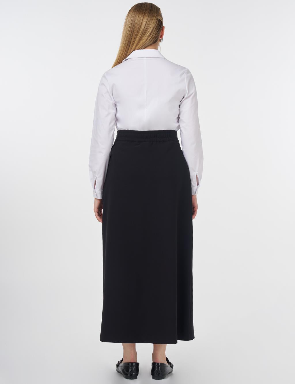 Lace-Up High-Waist Skirt Black 