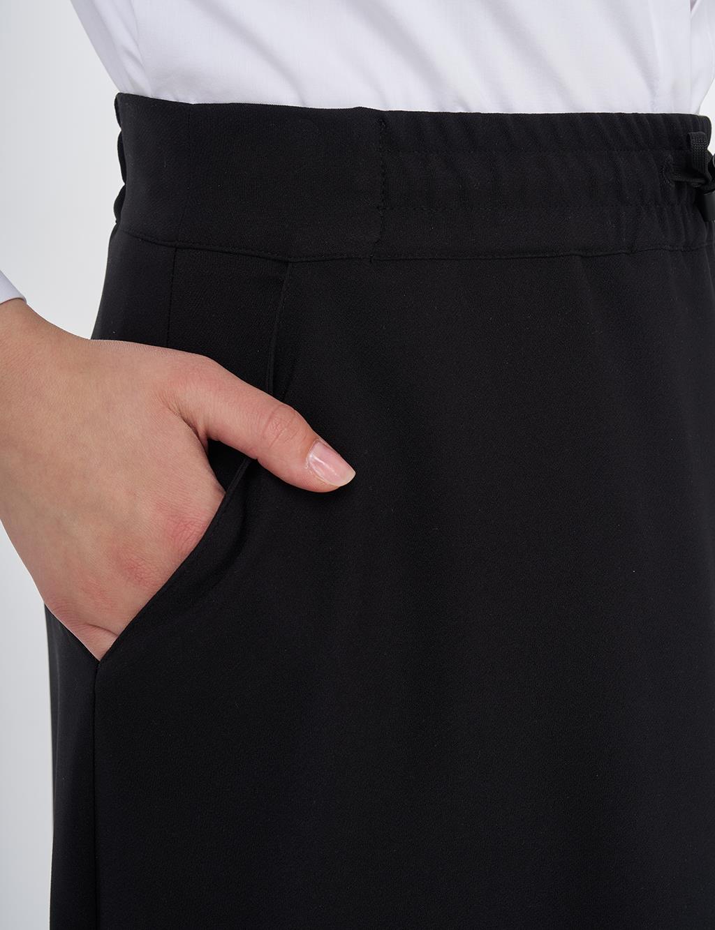 Lace-Up High-Waist Skirt Black 