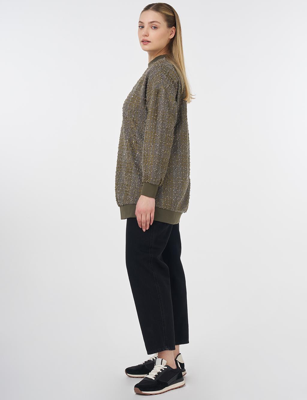 Plaid Pattern Sweatshirt Green