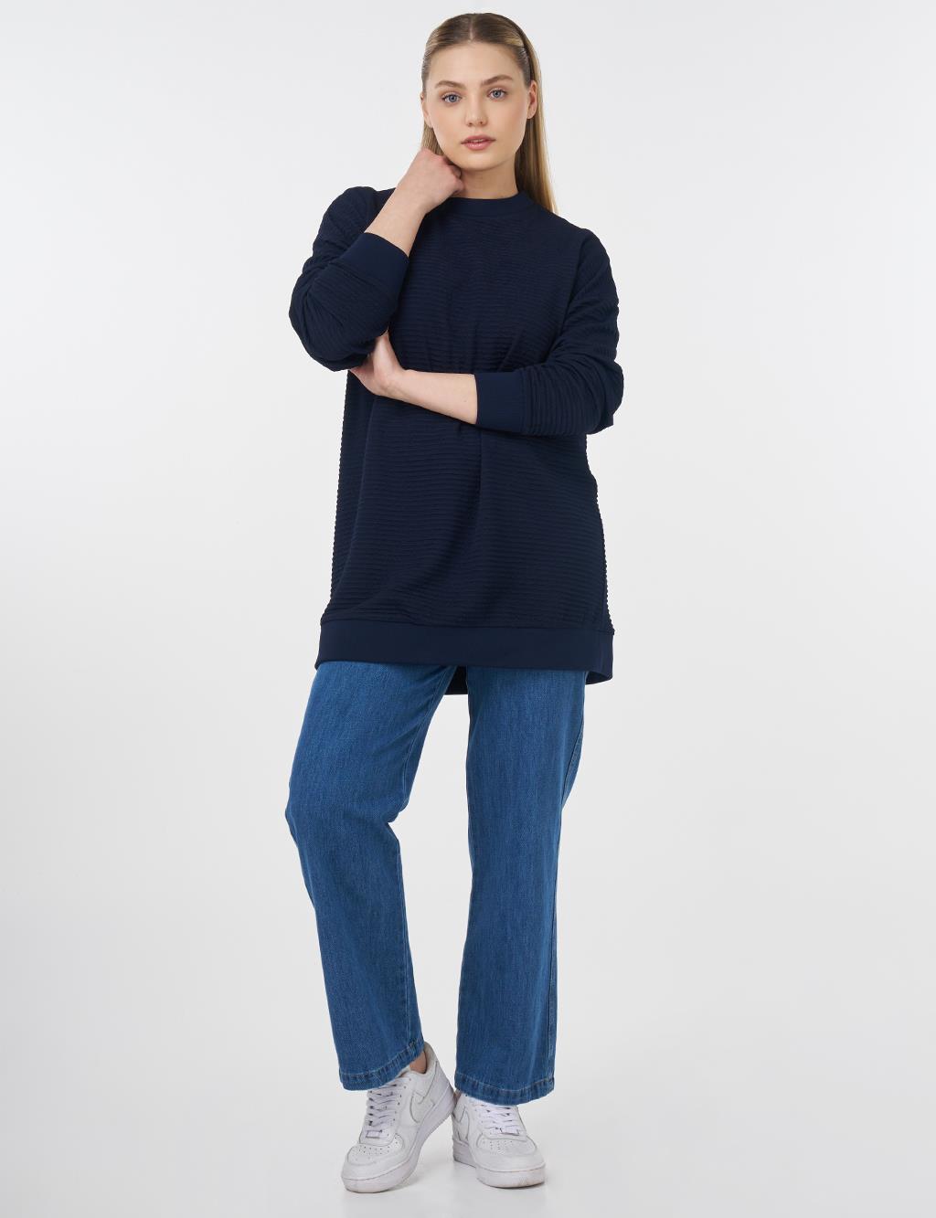 Crew Neck Sweatshirt Navy Blue