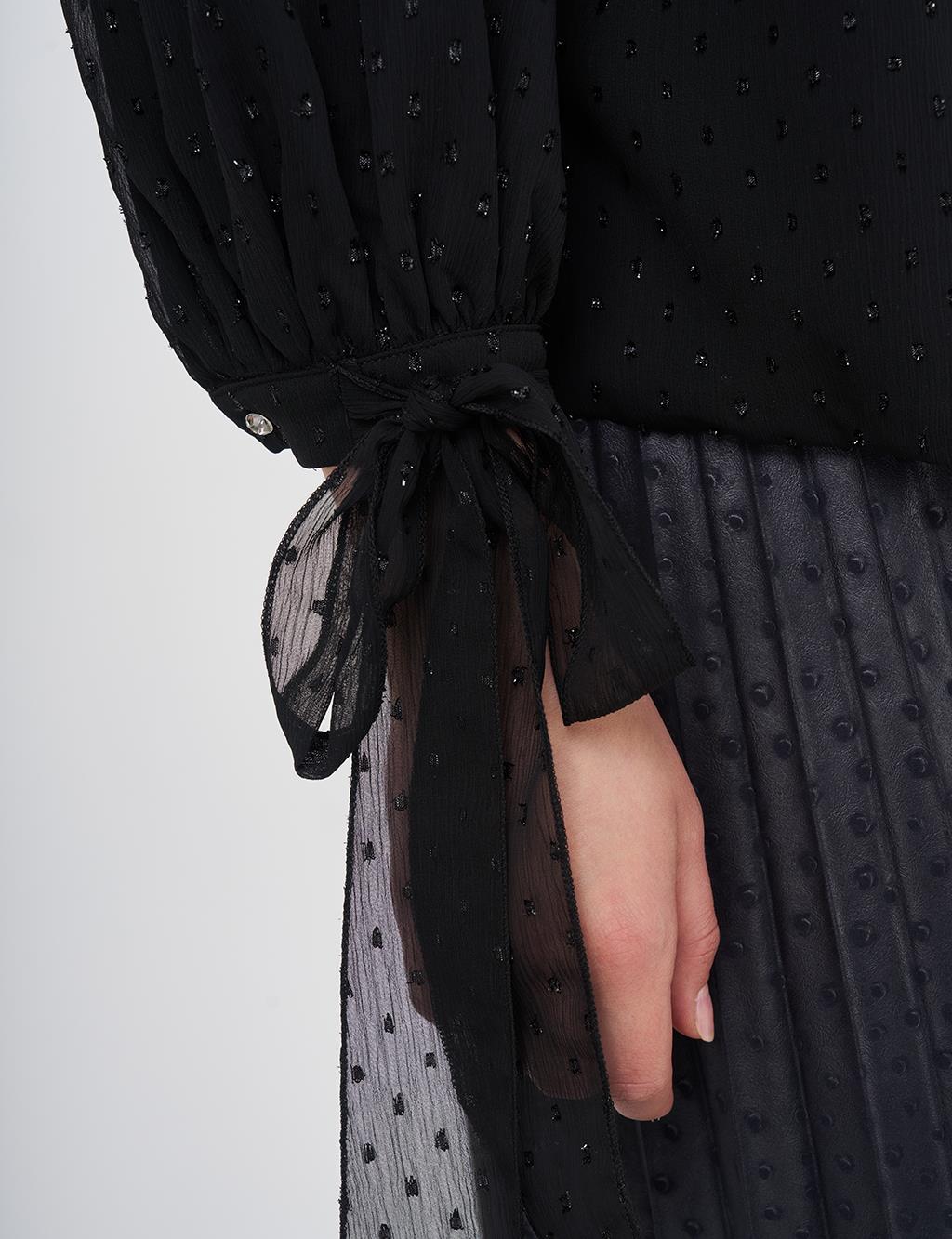 Drawstring Detail Blouse Black