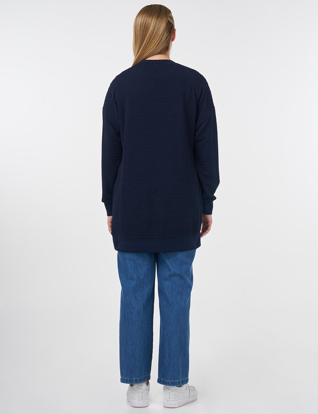 Crew Neck Sweatshirt Navy Blue