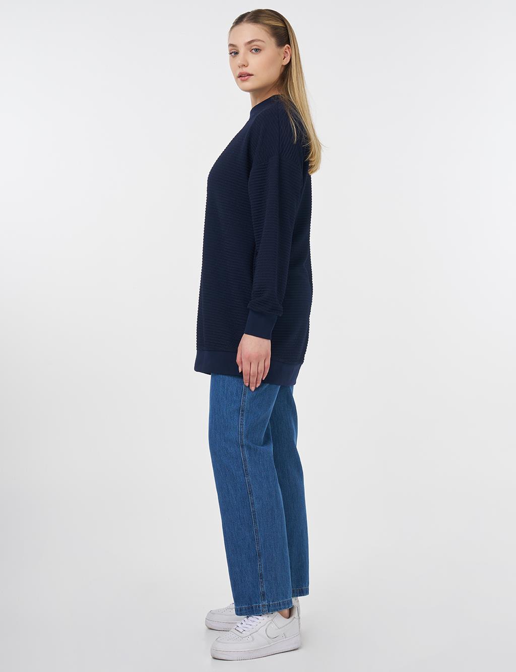Crew Neck Sweatshirt Navy Blue