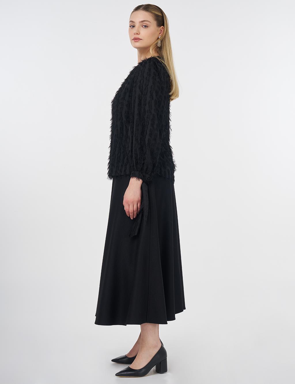 Tassel Blouse Black