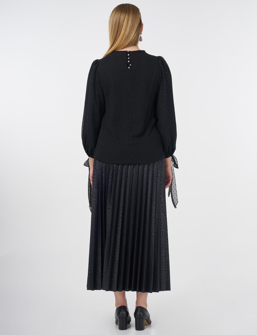 Drawstring Detail Blouse Black