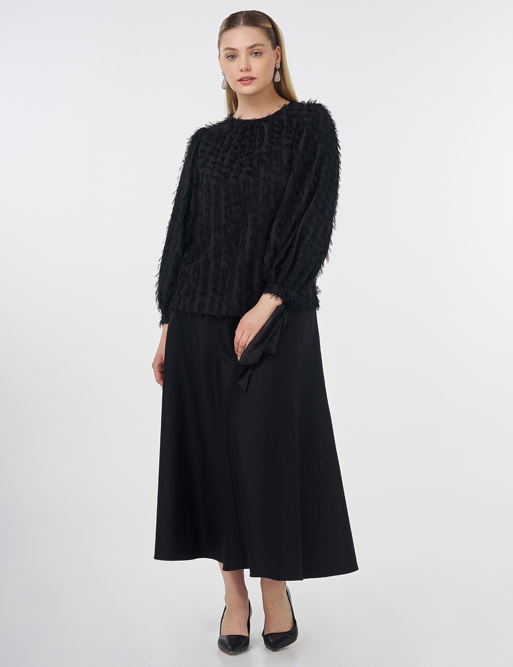 Tassel Blouse Black