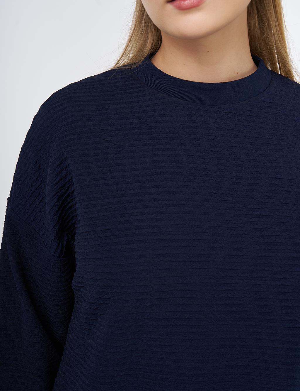 Crew Neck Sweatshirt Navy Blue