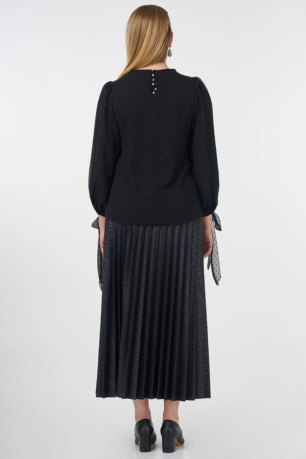 Drawstring Detail Blouse Black
