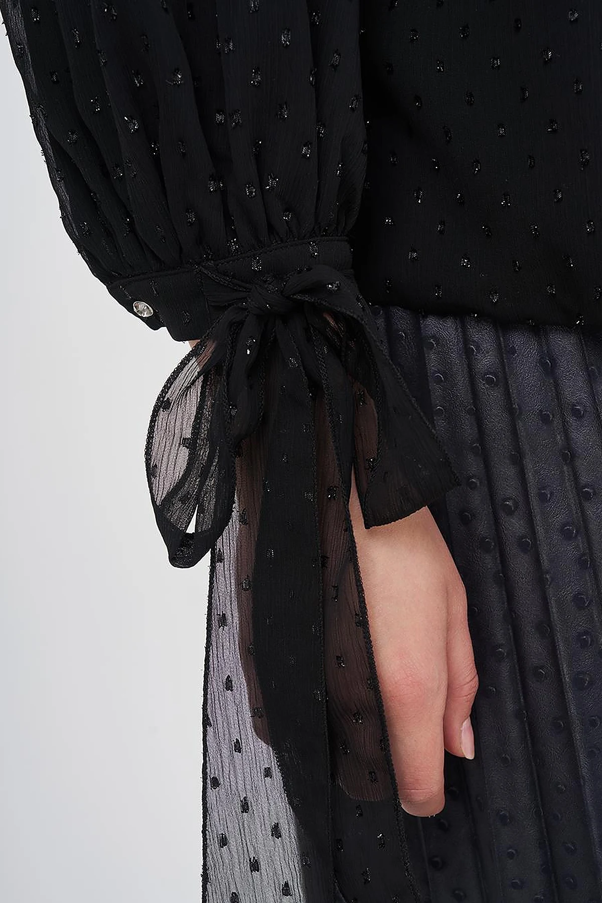 Drawstring Detail Blouse Black