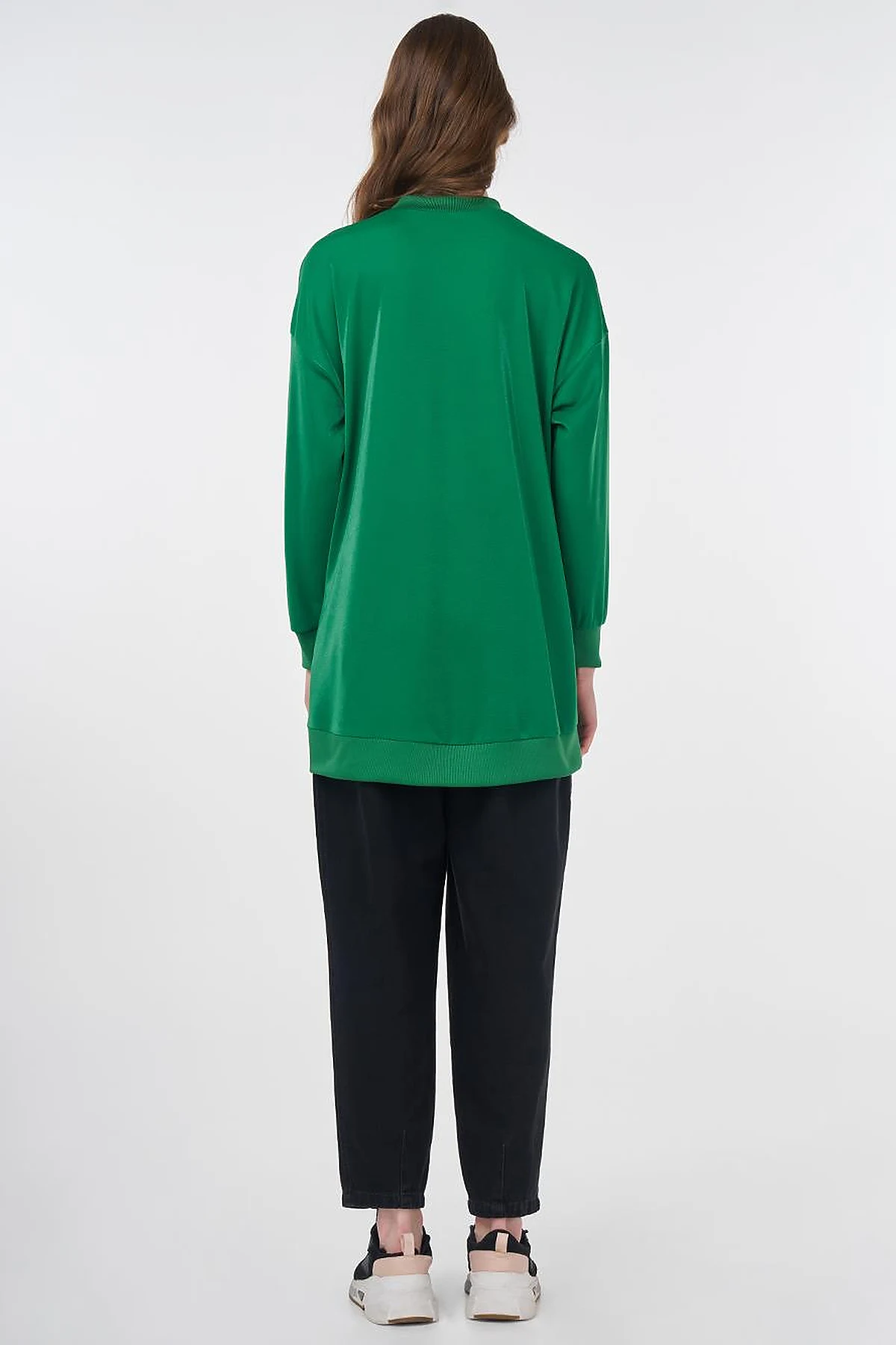 Shiny Look Sweatshirt Green