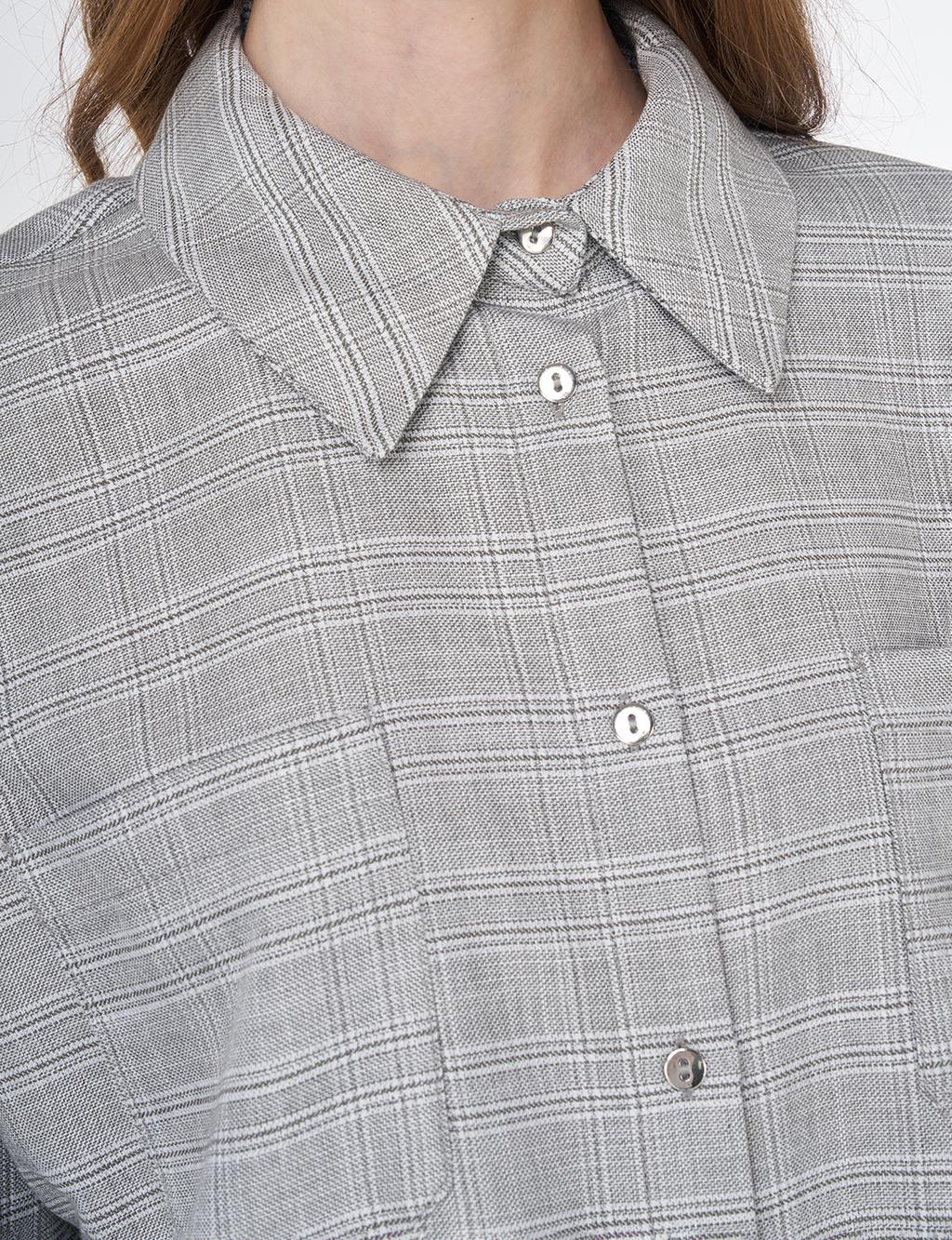 Stripe Pattern Tunic Gray