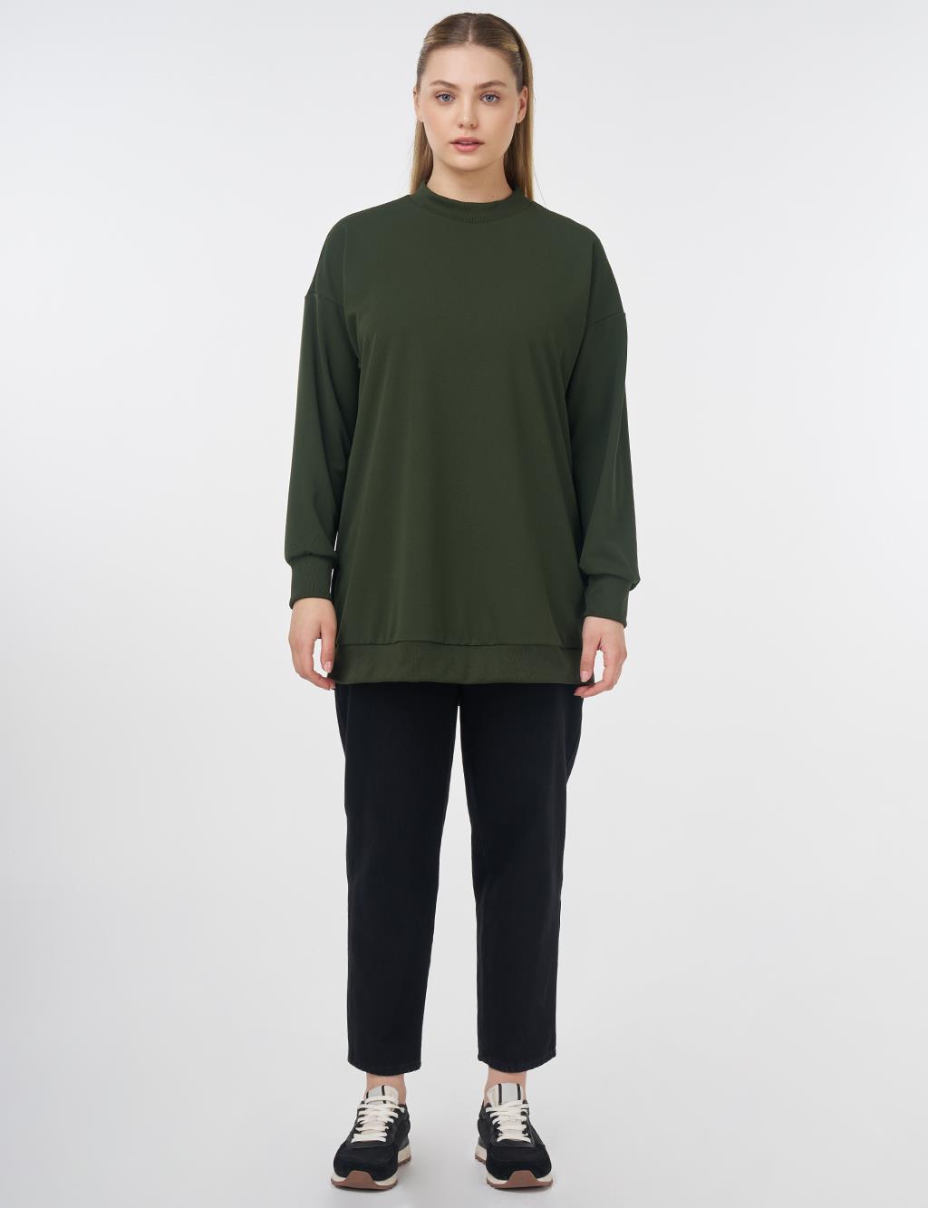 Crew Collar Sweatshirt Khaki