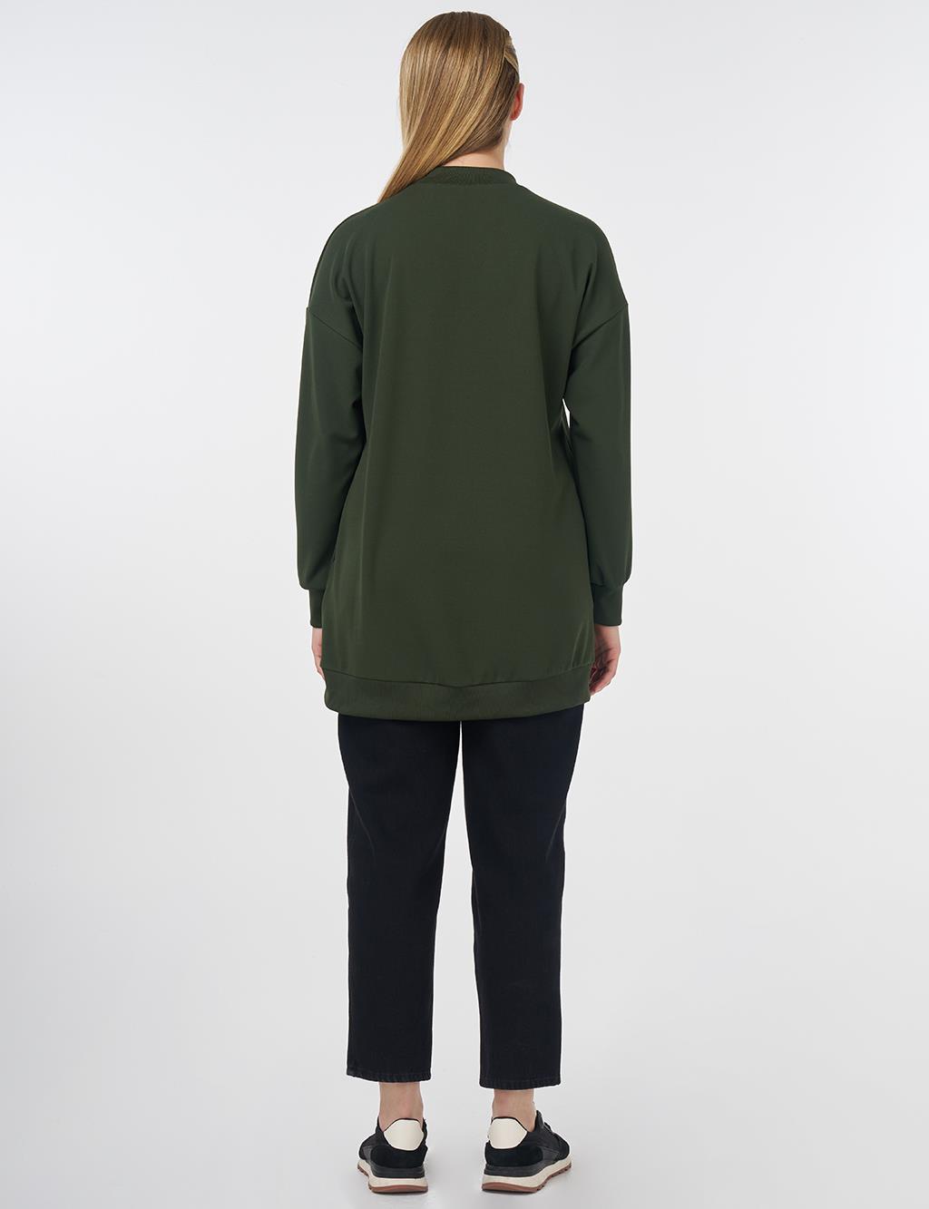 Crew Collar Sweatshirt Khaki