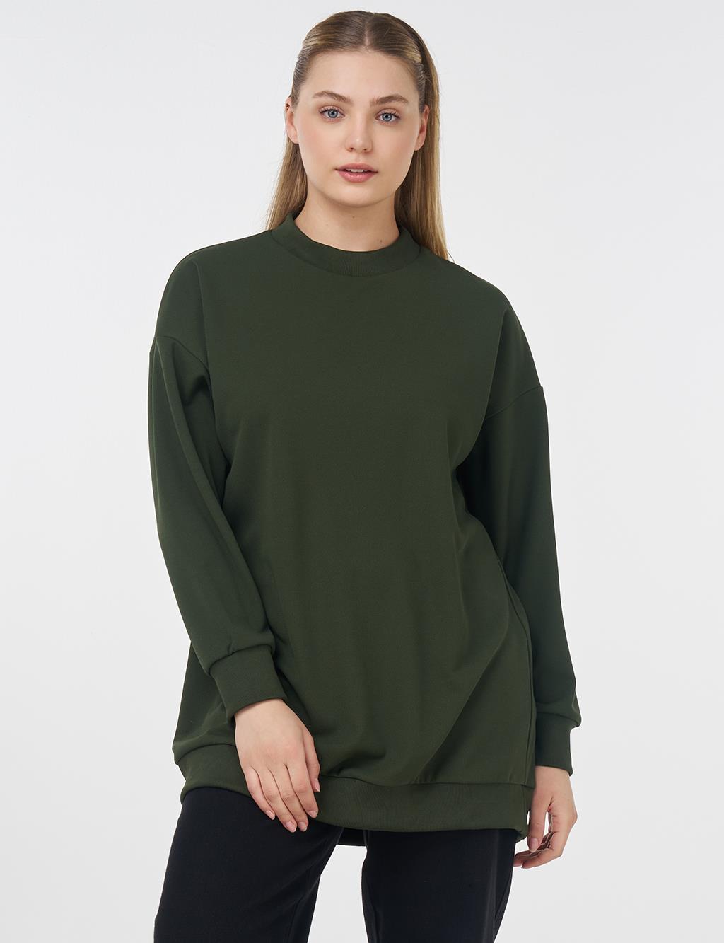 Crew Collar Sweatshirt Khaki