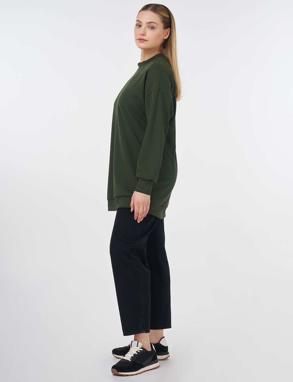 Crew Collar Sweatshirt Khaki