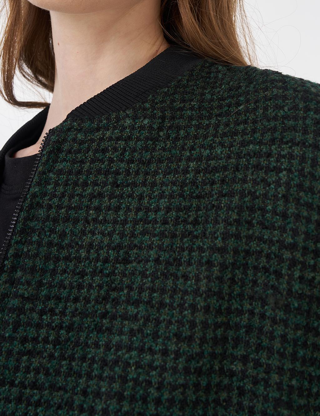 Textured Basic Jacket Emerald-Black