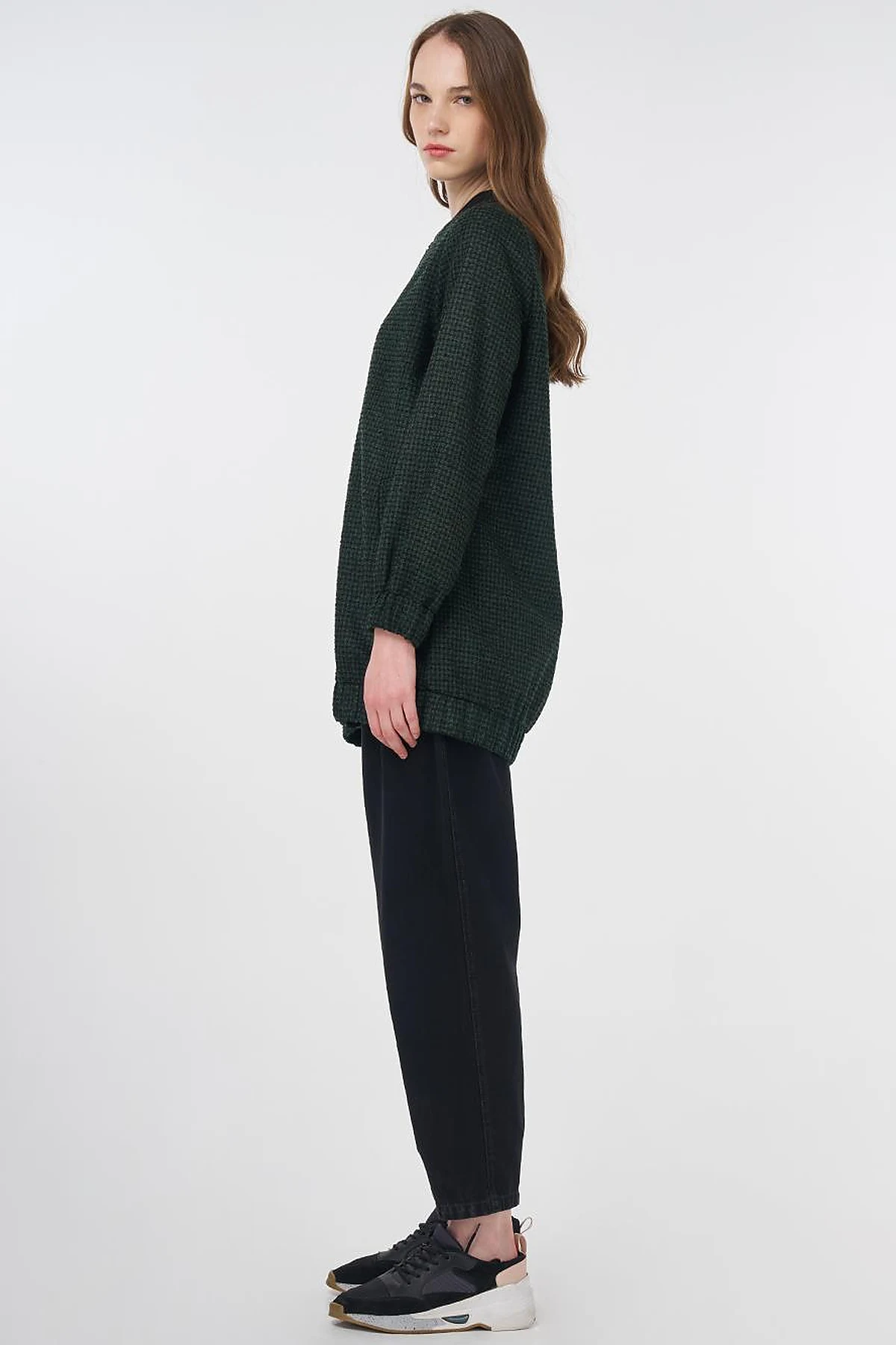 Textured Basic Jacket Emerald-Black
