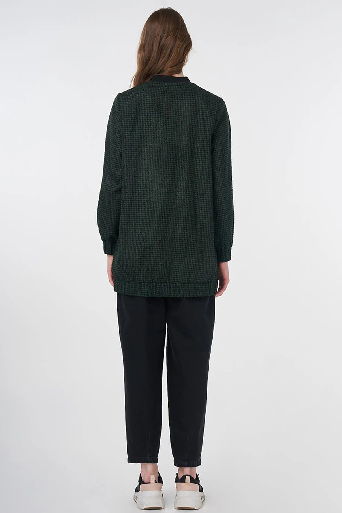 Textured Basic Jacket Emerald-Black