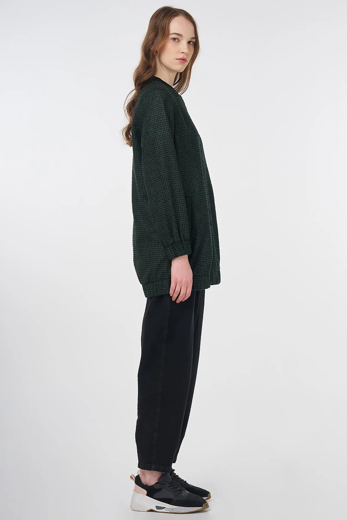 Textured Basic Jacket Emerald-Black