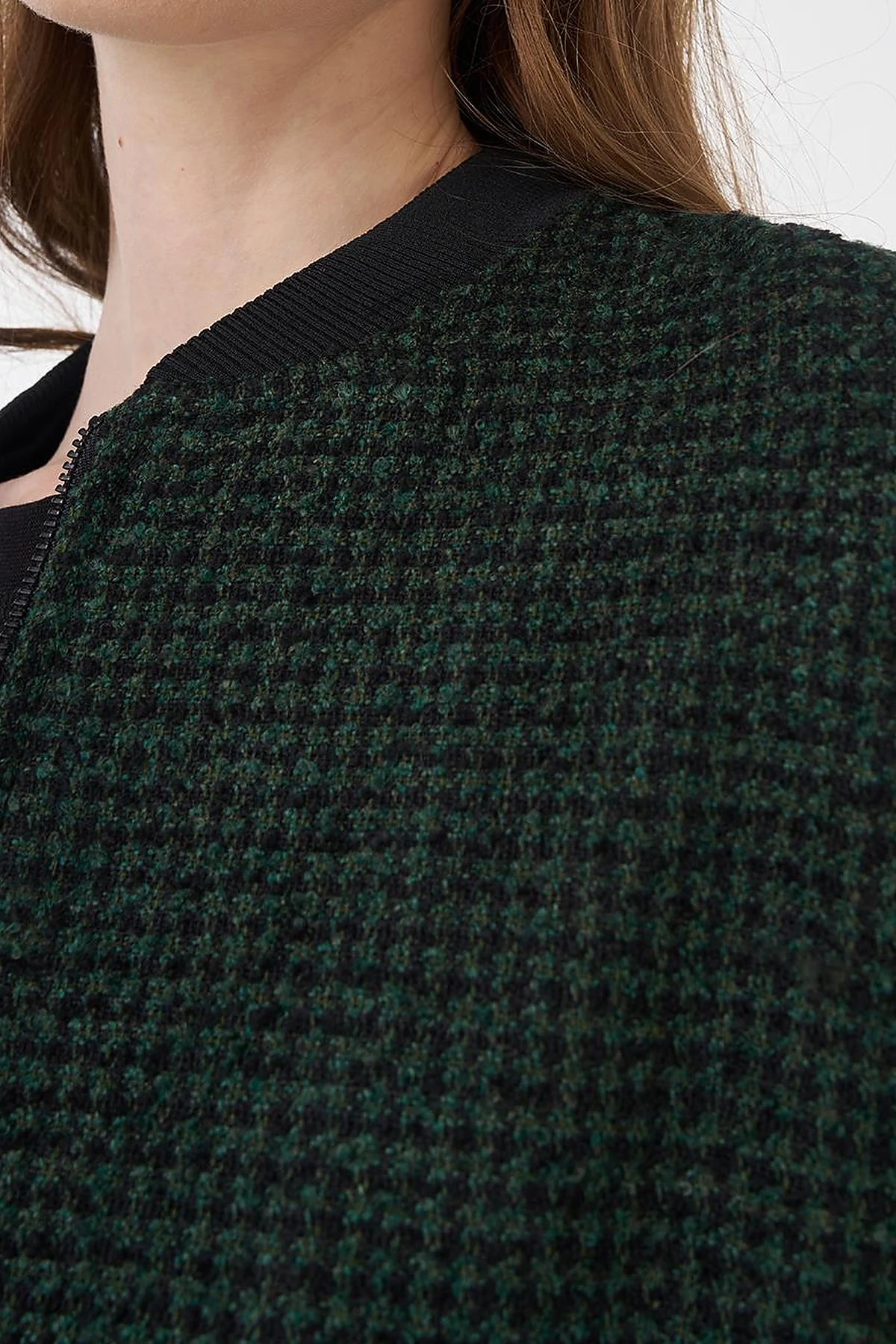Textured Basic Jacket Emerald-Black
