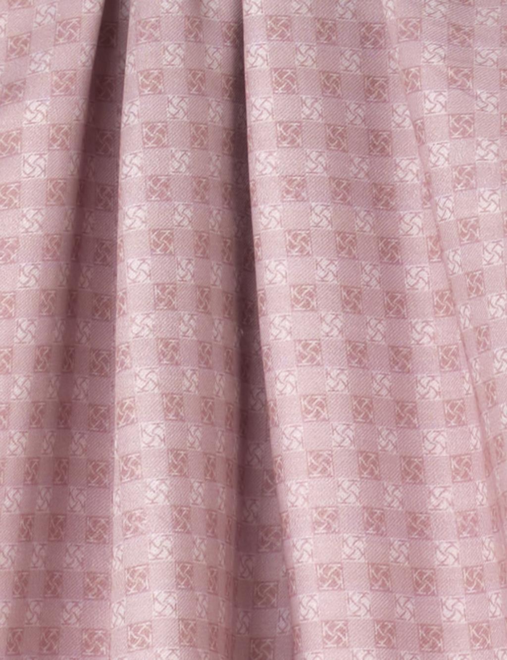 Checkered Monogram Patterned Shawl Powder