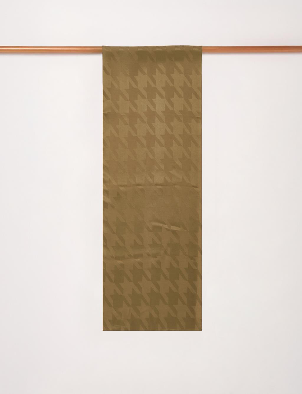 Hound's Foot Patterned Jacquard Shawl Khaki
