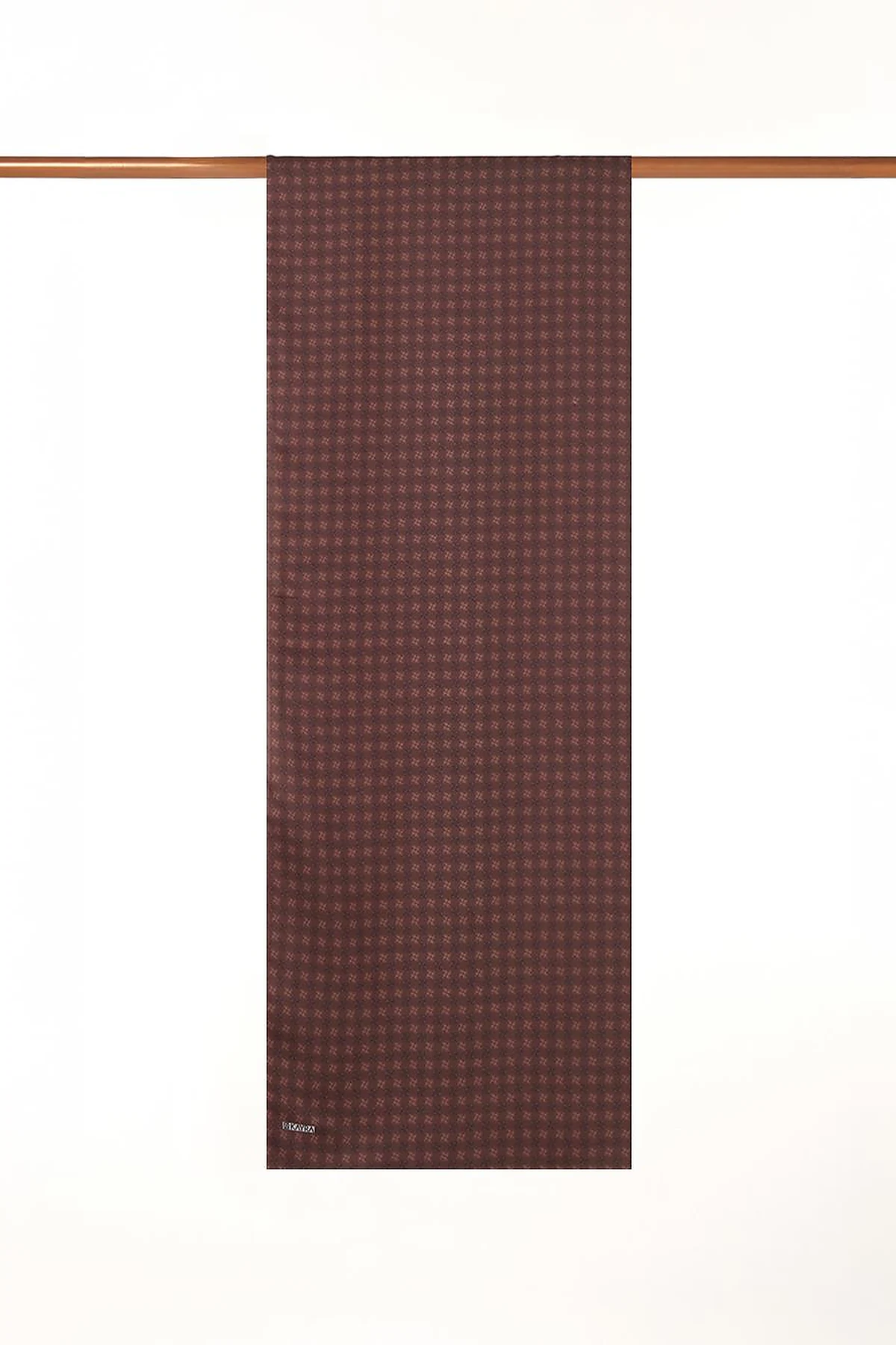 Checkered Monogram Patterned Shawl Bitter Coffee