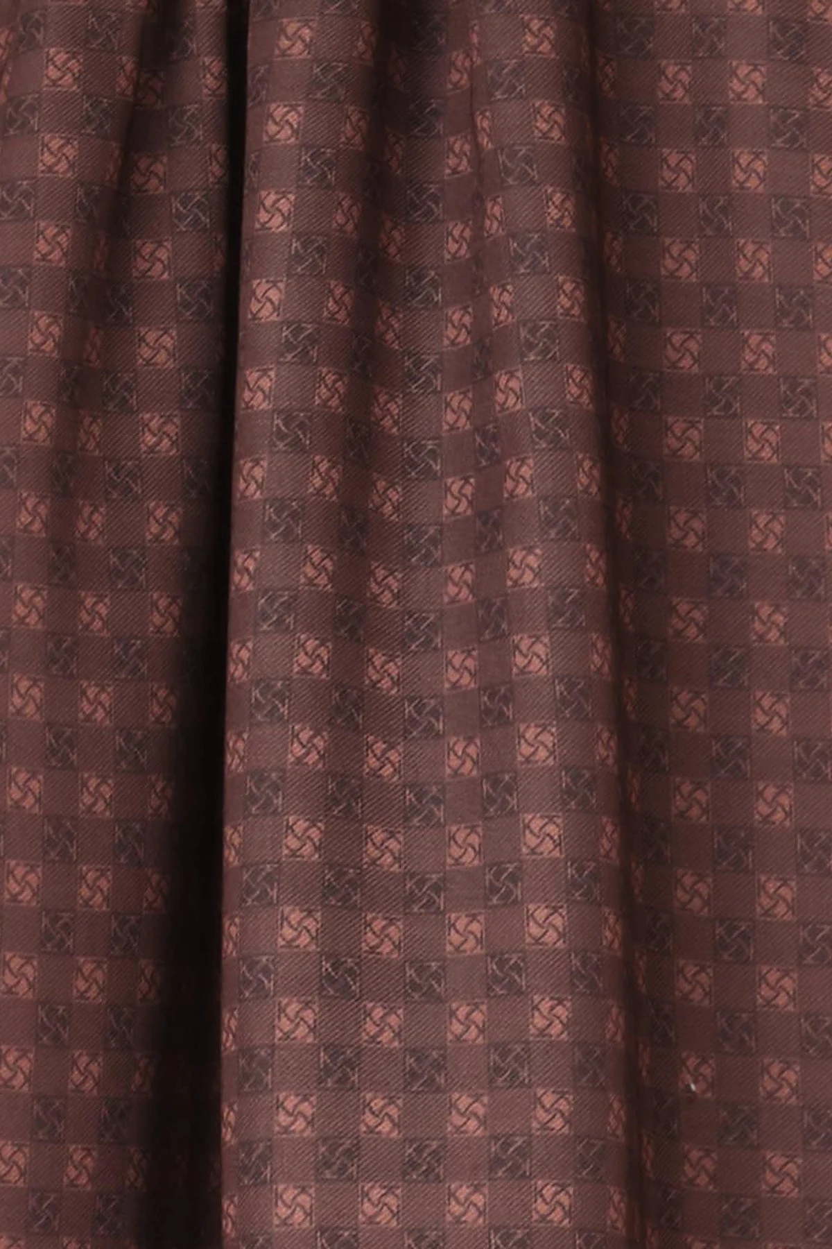 Checkered Monogram Patterned Shawl Bitter Coffee