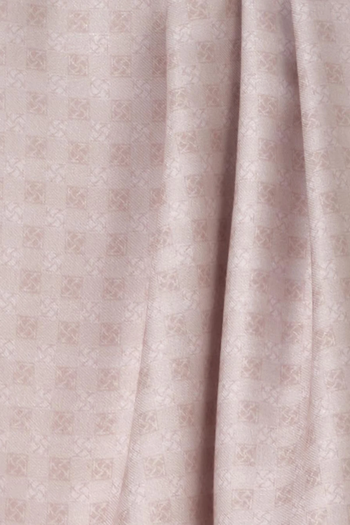 Checkered Monogram Patterned Shawl Cream