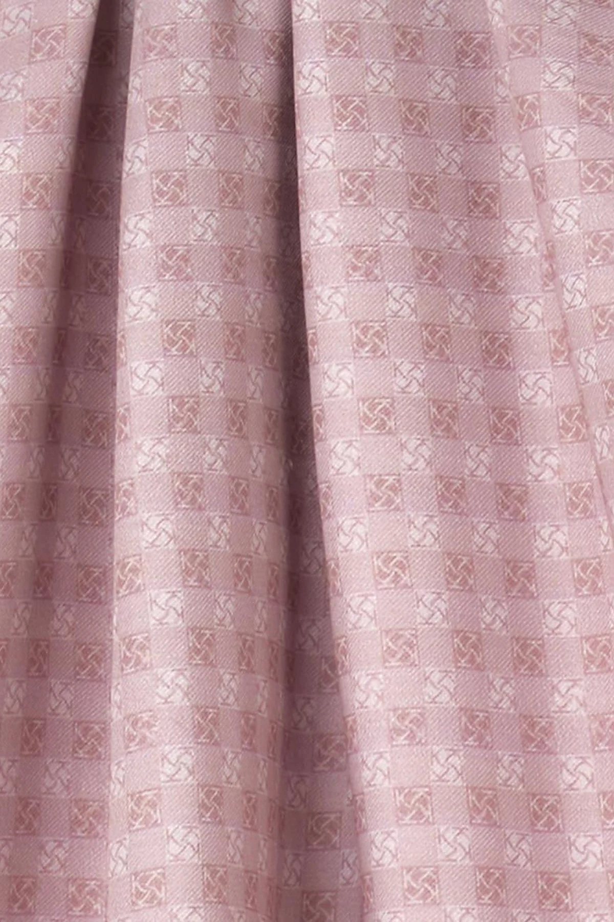 Checkered Monogram Patterned Shawl Powder