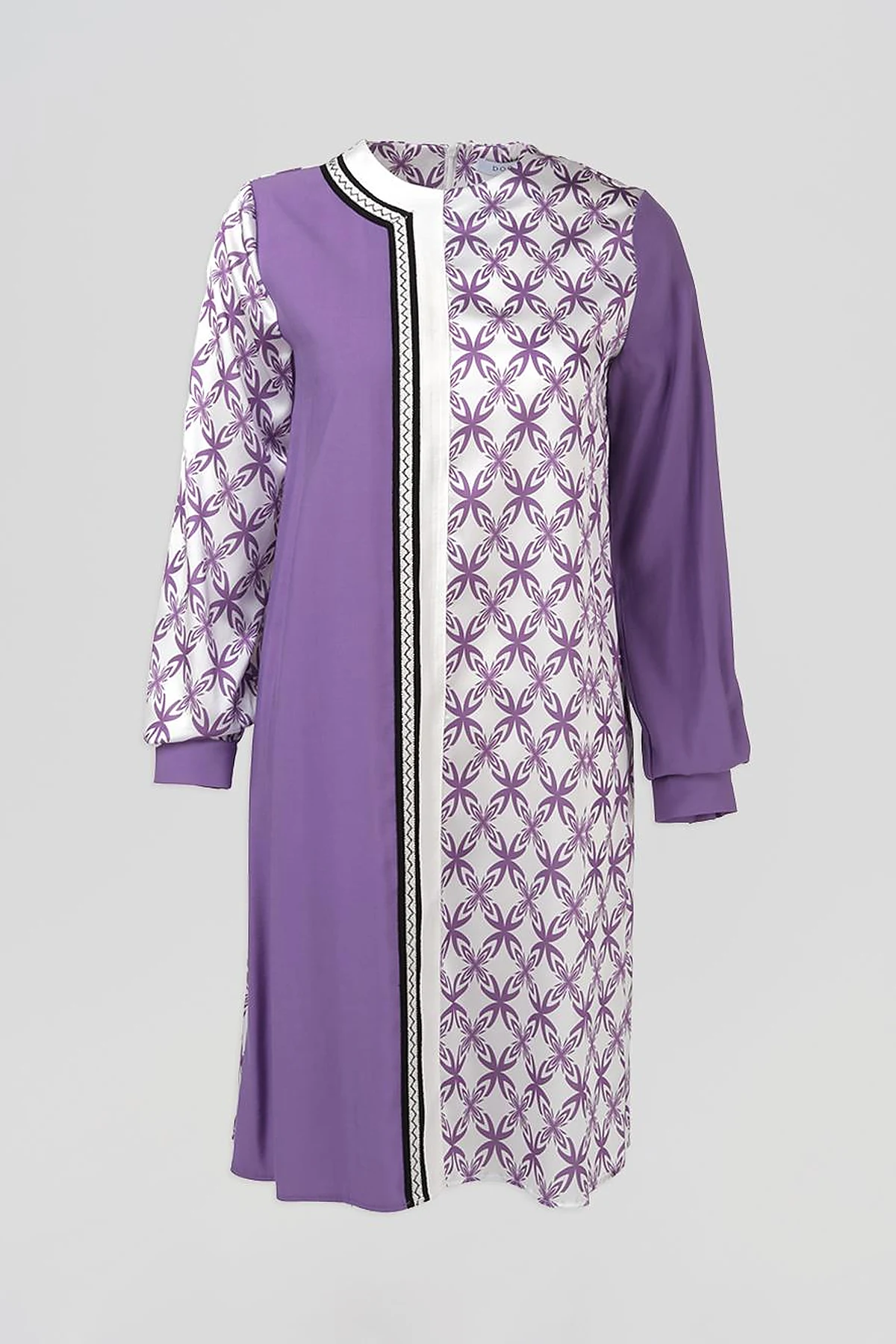 Elegant Floral Pattern Tunic Purple