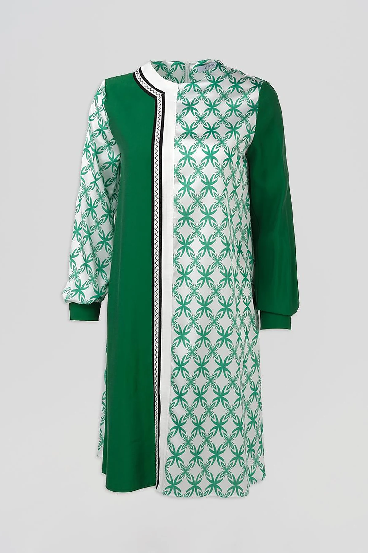 Elegant Floral Pattern Tunic Green
