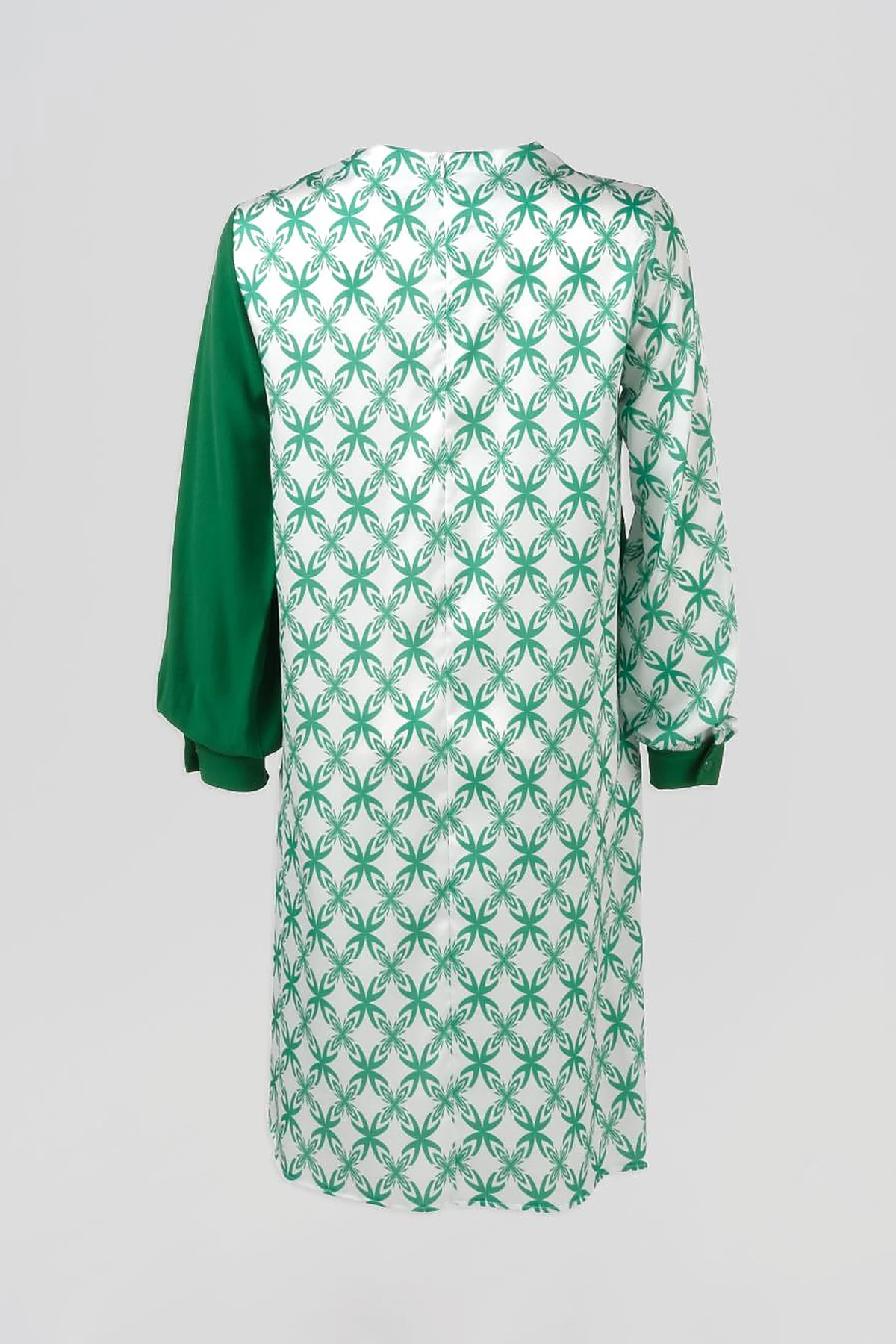 Elegant Floral Pattern Tunic Green