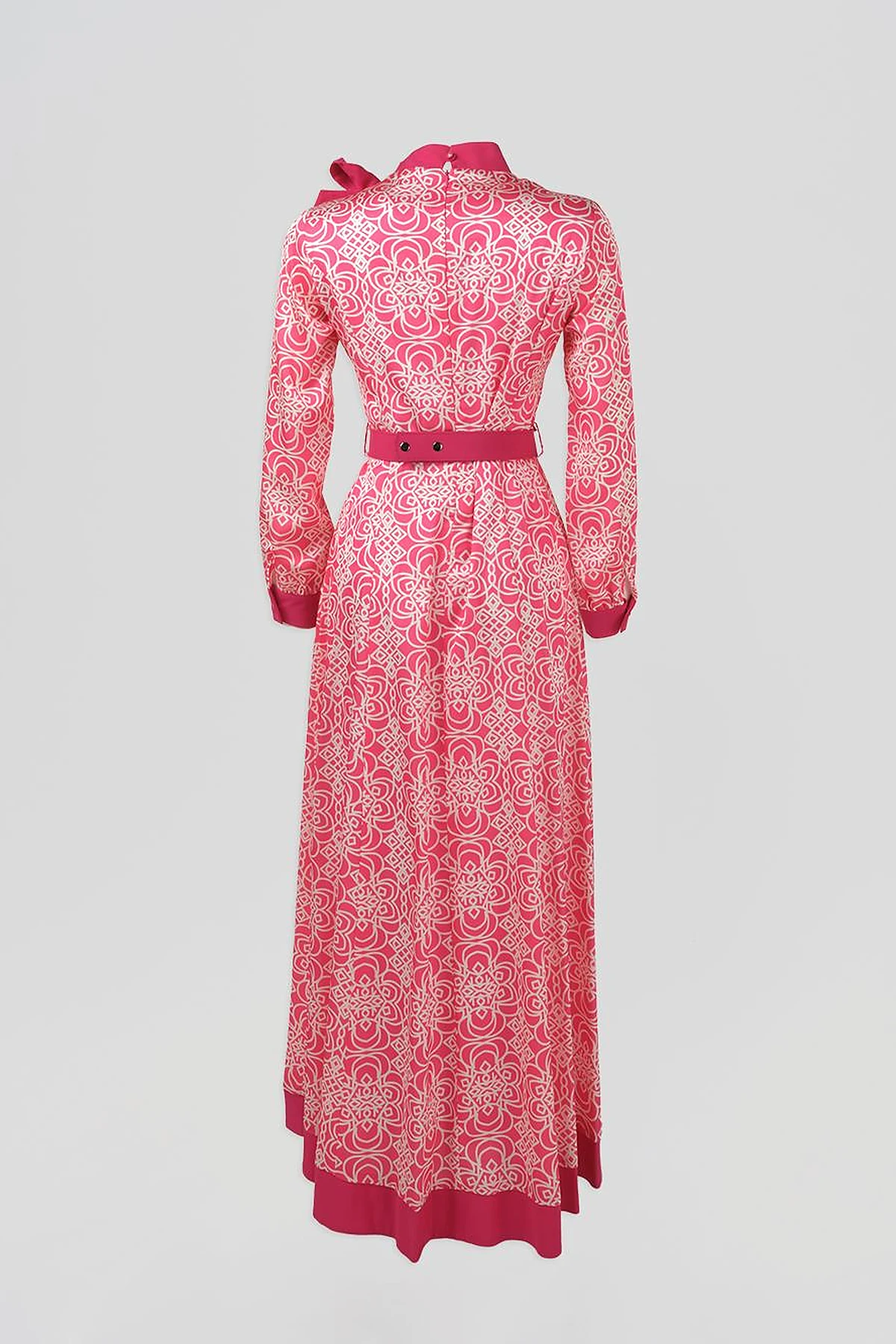 Belted Elegant Dress Fuchsia
