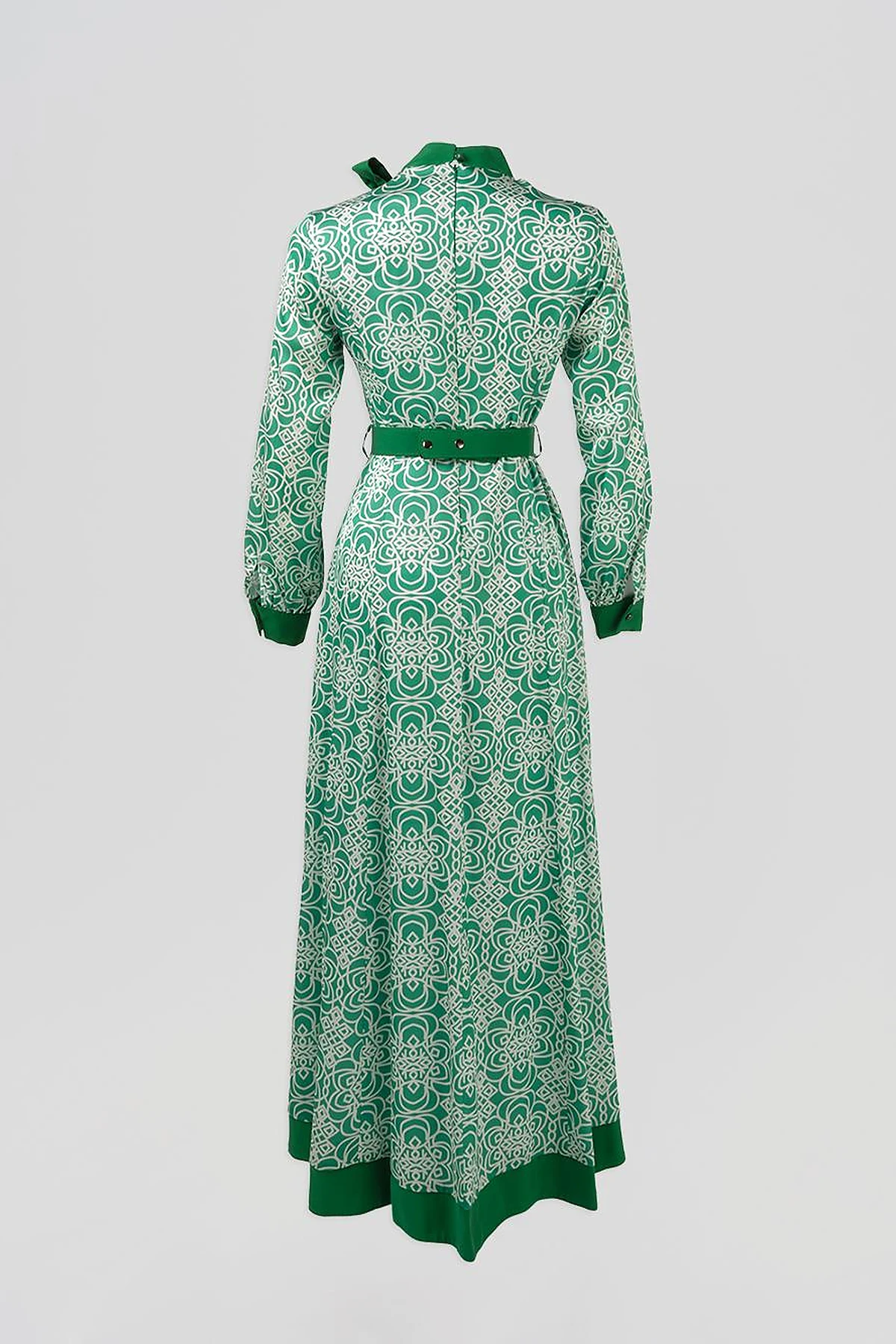 Belted Elegant Dress Green