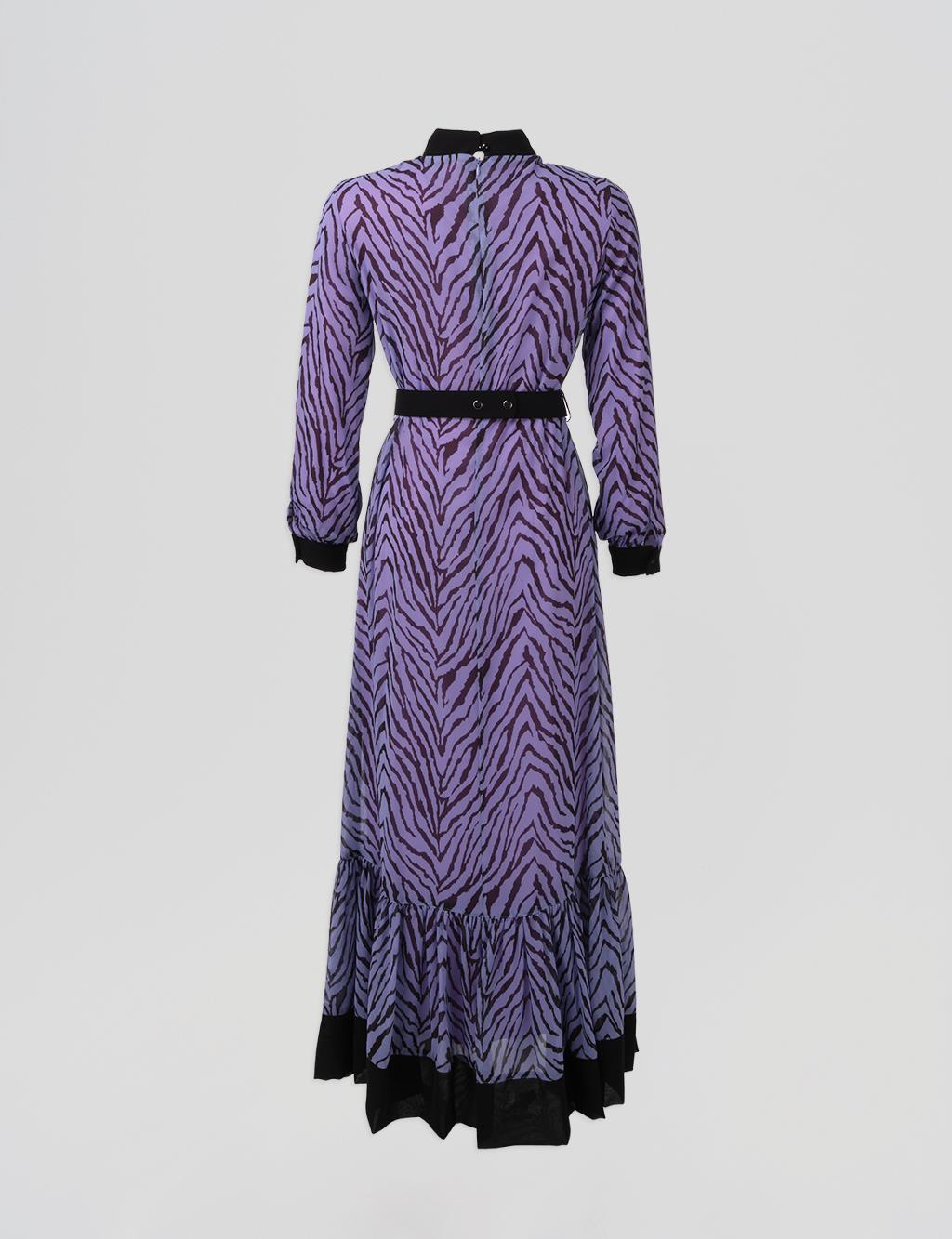 Abstract Patterned Maxi Dress Purple