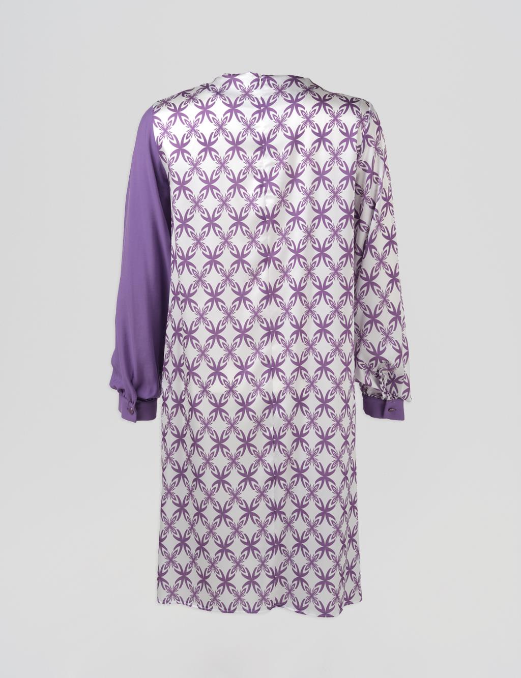 Elegant Floral Pattern Tunic Purple