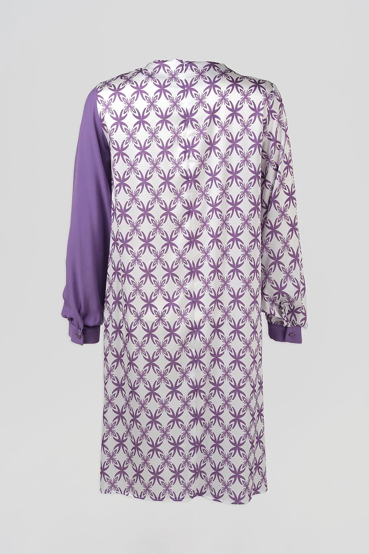 Elegant Floral Pattern Tunic Purple
