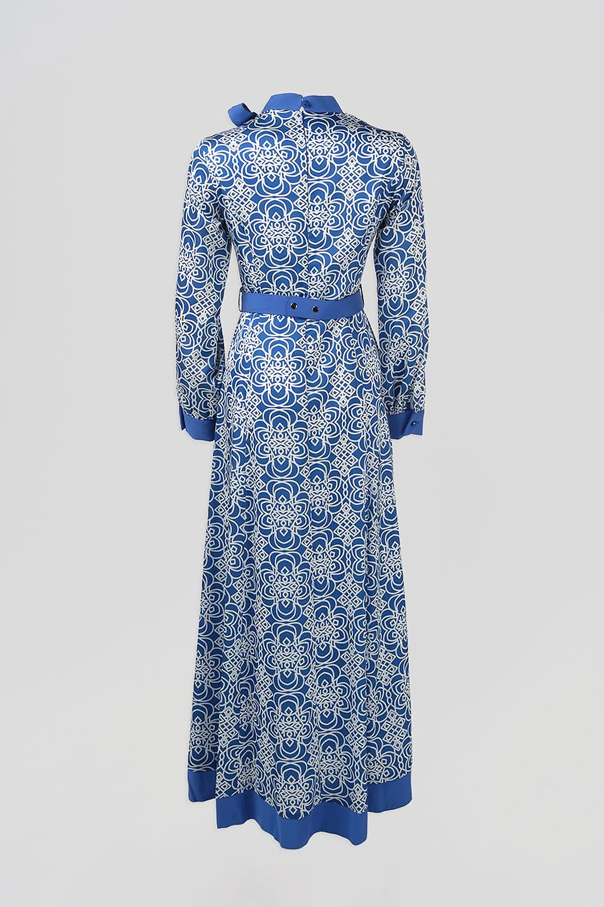 Belted Elegant Dress Sax