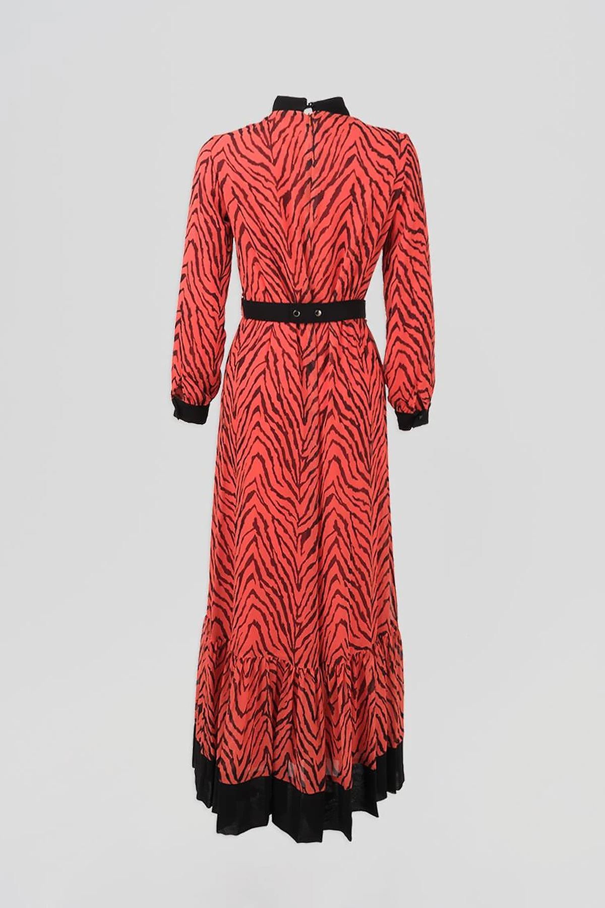 Abstract Patterned Maxi Dress Coral