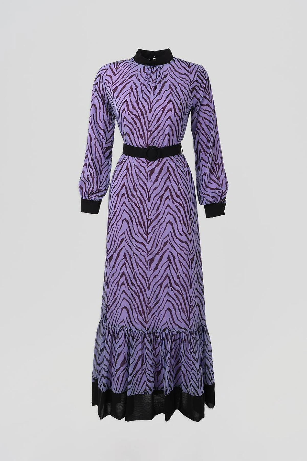 Abstract Patterned Maxi Dress Purple