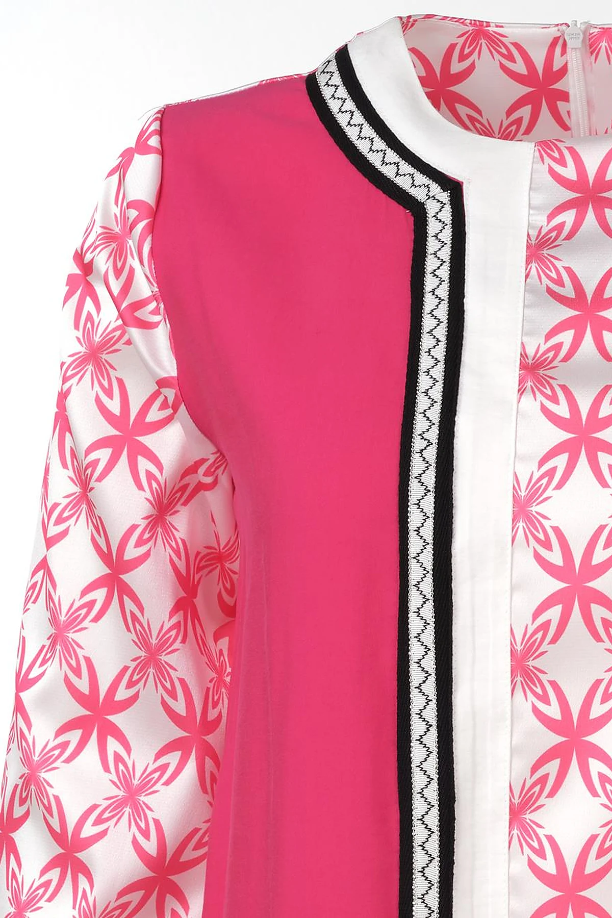 Elegant Floral Pattern Tunic Fuchsia