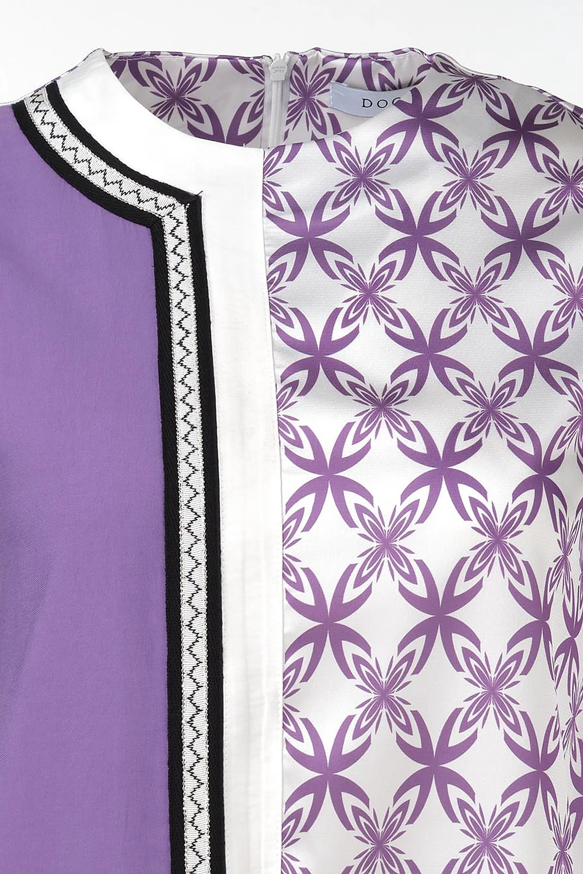 Elegant Floral Pattern Tunic Purple