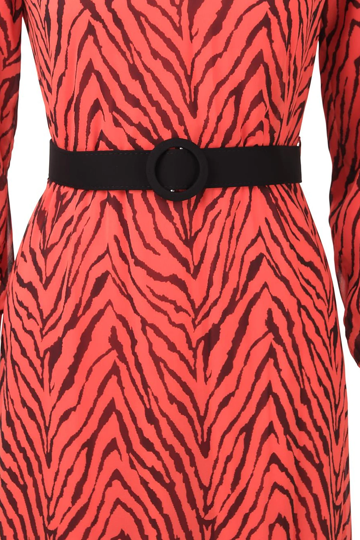 Abstract Patterned Maxi Dress Coral