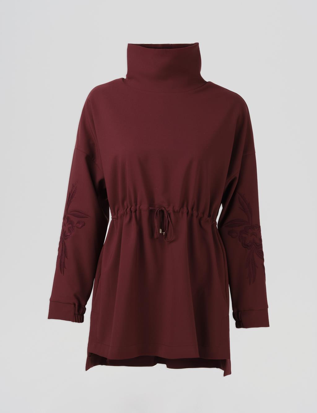 Embroidered Sweatshirt Bronze Brown